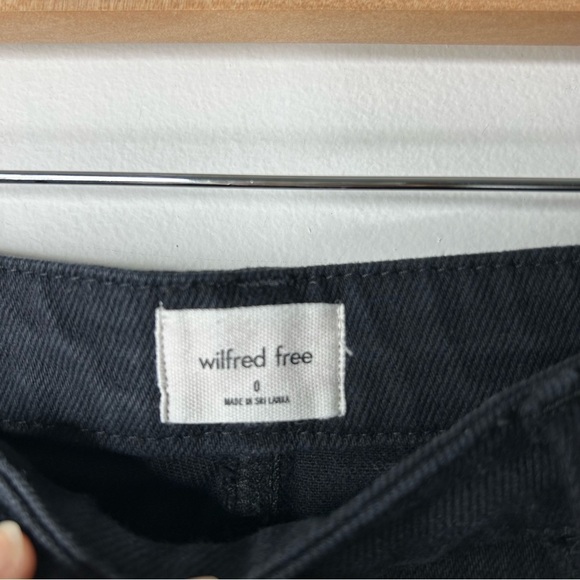 Aritzia Wilfred Free Twostep Pant High-Rise Flared‎ Black Denim Women’s 0 70s - Picture 9 of 13